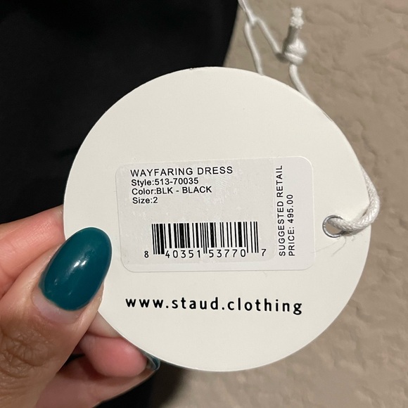 STAUD | NWT! WAYFARING DRESS IN BLACK SIZE: 2 - Picture 3 of 7